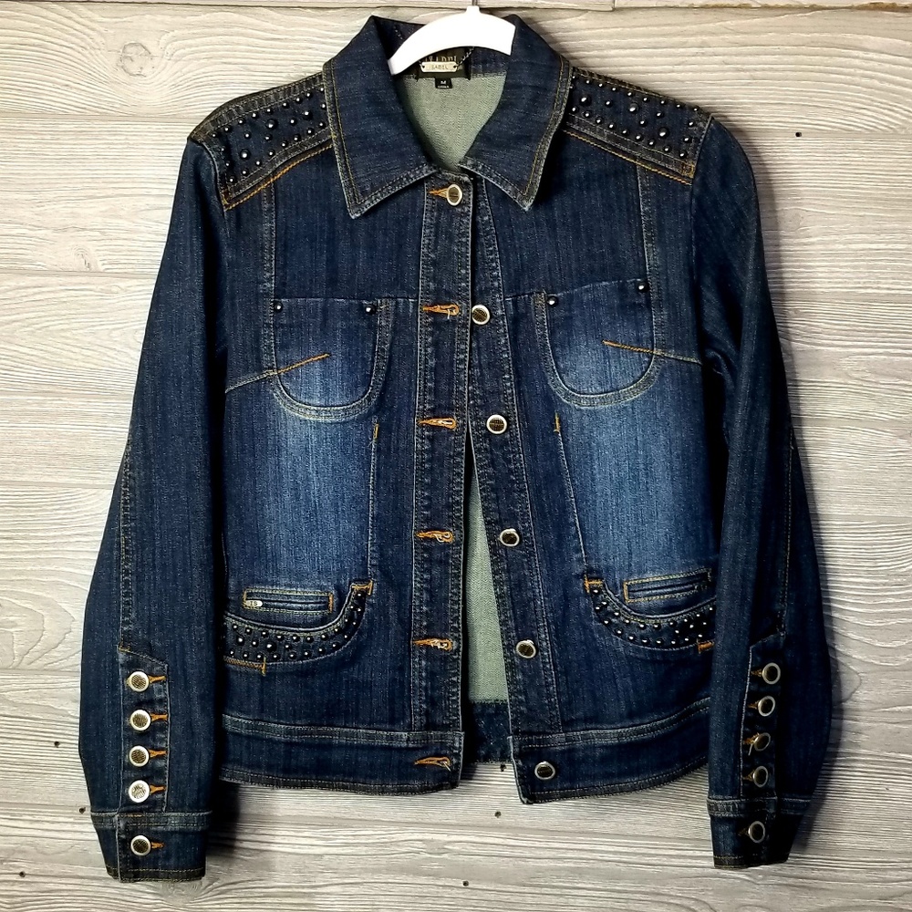 ISABEL Denim Studded Jacket Size Medium A0044.8